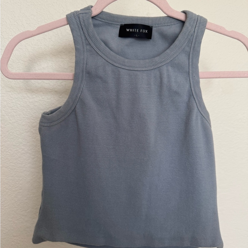 White Fox Boutique Light Blue Tank Top